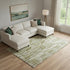 8' X 10' Olive Green Brown And Ivory Abstract Washable Area Rug With UV Protection