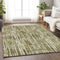 8' X 10' Olive Green Brown And Ivory Abstract Washable Area Rug With UV Protection