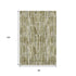 8' X 10' Olive Green Brown And Ivory Abstract Washable Area Rug With UV Protection