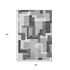 5' X 8' Gray Silver And Ivory Abstract Geometric Washable Area Rug With UV Protection