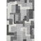 5' X 8' Gray Silver And Ivory Abstract Geometric Washable Area Rug With UV Protection