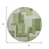 8' Green And Ivory Abstract Geometric Washable Round Rug With UV Protection