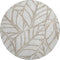 8' Beige And Brown Floral Washable Round Rug With UV Protection