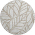 8' Beige And Brown Floral Washable Round Rug With UV Protection