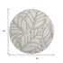8' Beige And Brown Floral Washable Round Rug With UV Protection