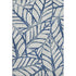 5' X 8' Navy Blue And Beige Floral Washable Area Rug With UV Protection