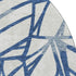 8' Navy Blue And Beige Floral Washable Round Rug With UV Protection