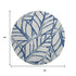 8' Navy Blue And Beige Floral Washable Round Rug With UV Protection