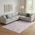 8' X 10' Pink And Beige Floral Washable Area Rug With UV Protection