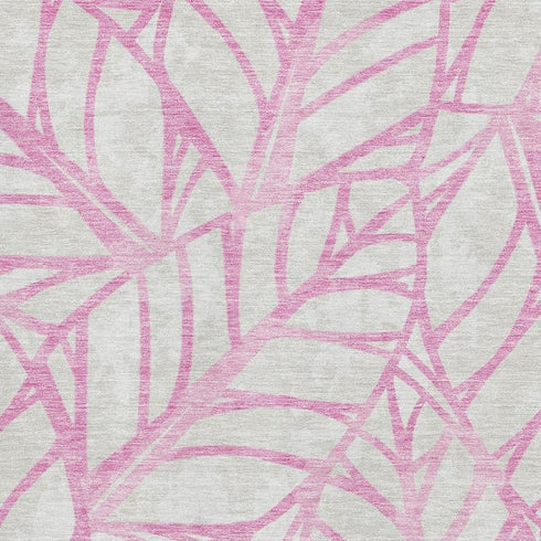 8' X 10' Pink And Beige Floral Washable Area Rug With UV Protection