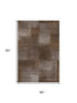 5' X 8' Chocolate And Ivory Abstract Washable Area Rug With UV Protection