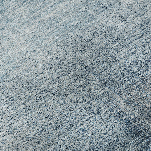 9' X 12' Denim Blue And Ivory Abstract Washable Area Rug With UV Protection