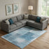 9' X 12' Denim Blue And Ivory Abstract Washable Area Rug With UV Protection