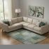 8' X 10' Olive Green Ivory And Gray Abstract Washable Area Rug With UV Protection
