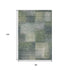 8' X 10' Olive Green Ivory And Gray Abstract Washable Area Rug With UV Protection