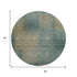 8' Teal And Brown Abstract Washable Round Rug With UV Protection