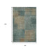 8' X 10' Teal And Brown Abstract Washable Area Rug With UV Protection