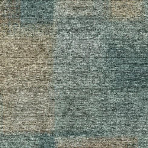 8' X 10' Teal And Brown Abstract Washable Area Rug With UV Protection