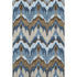 5' X 8' Blue Brown And Beige Ikat Washable Area Rug With UV Protection