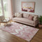5' X 8' Blush Ivory And Pink Ikat Washable Area Rug With UV Protection