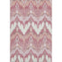 5' X 8' Blush Ivory And Pink Ikat Washable Area Rug With UV Protection