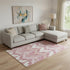 8' X 10' Blush Ivory And Pink Ikat Washable Area Rug With UV Protection