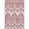 8' X 10' Blush Ivory And Pink Ikat Washable Area Rug With UV Protection