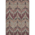 8' X 10' Burgundy Beige And Charcoal Ikat Washable Area Rug With UV Protection