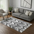 5' X 8' Gray And Silver Ikat Washable Area Rug With UV Protection
