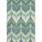 5' X 8' Green And Ivory Ikat Washable Area Rug With UV Protection