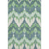 5' X 8' Green And Ivory Ikat Washable Area Rug With UV Protection