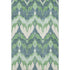 5' X 8' Green And Ivory Ikat Washable Area Rug With UV Protection