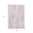5' X 8' Pink Ivory And Blue Floral Washable Area Rug With UV Protection