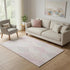 5' X 8' Pink Ivory And Blue Floral Washable Area Rug With UV Protection
