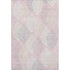 5' X 8' Pink Ivory And Blue Floral Washable Area Rug With UV Protection