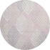 8' Pink Ivory And Blue Floral Washable Round Rug With UV Protection