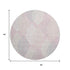 8' Pink Ivory And Blue Floral Washable Round Rug With UV Protection