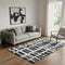 5' X 8' Black And Silver Striped Washable Area Rug With UV Protection