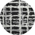 8' Black And Silver Striped Washable Round Rug With UV Protection