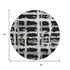 8' Black And Silver Striped Washable Round Rug With UV Protection