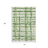 5' X 8' Green And Ivory Striped Washable Area Rug With UV Protection