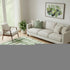 5' X 8' Green And Ivory Striped Washable Area Rug With UV Protection