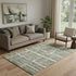 5' X 8' Olive Green And Beige Striped Washable Area Rug With UV Protection