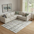 8' X 10' Silver Ivory And Gray Striped Washable Area Rug With UV Protection