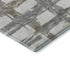 8' X 10' Silver Ivory And Gray Striped Washable Area Rug With UV Protection
