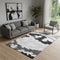 5' X 8' Black Gray And Silver Abstract Washable Area Rug With UV Protection