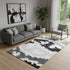 5' X 8' Black Gray And Silver Abstract Washable Area Rug With UV Protection