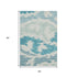 5' X 8' Teal And Ivory Abstract Washable Area Rug With UV Protection