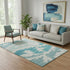 5' X 8' Teal And Ivory Abstract Washable Area Rug With UV Protection