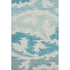 9' X 12' Teal And Ivory Abstract Washable Area Rug With UV Protection